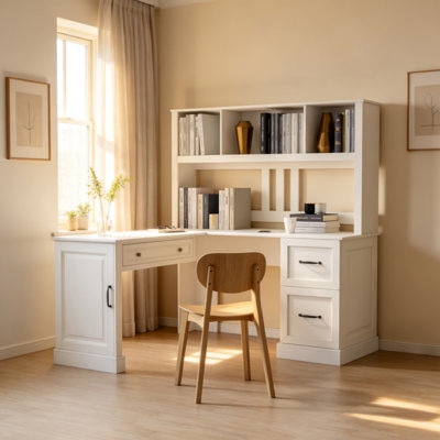 Home Office Computer Desk with Hutch