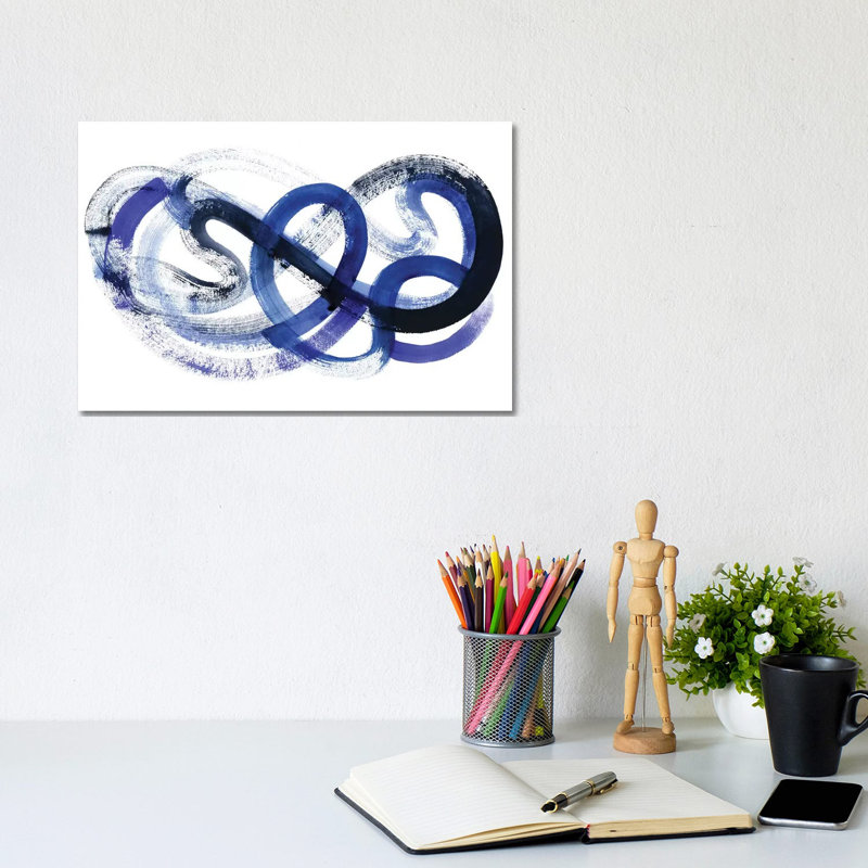 Blue Kinesis II by Grace Popp - Wrapped Canvas Painting, 20.5cm H x 31cm W