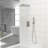 Dual Function 12 Inch Wall Mounted Brushed Nickel Shower Head, Balanced Rough - In Valve, Rainfall And Handheld With 360 Rotation Square Head Nickel, Scald Handheld, Easy To Maintain-126502611