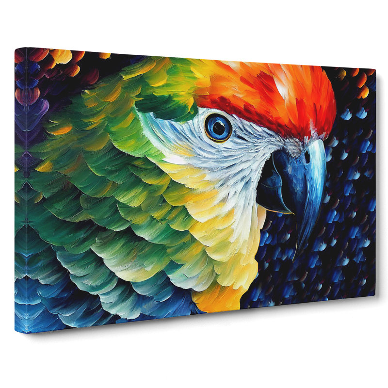 Parrot Painting Vol.2 Abstract - Wrapped Canvas, 50cm H x 76cm W x 3cm D