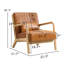 Chaise d'appoint de 25,78 po de largeur Mid-Century en similicuir avec coussin supplémentaire (ensemble de 2)-2068430767