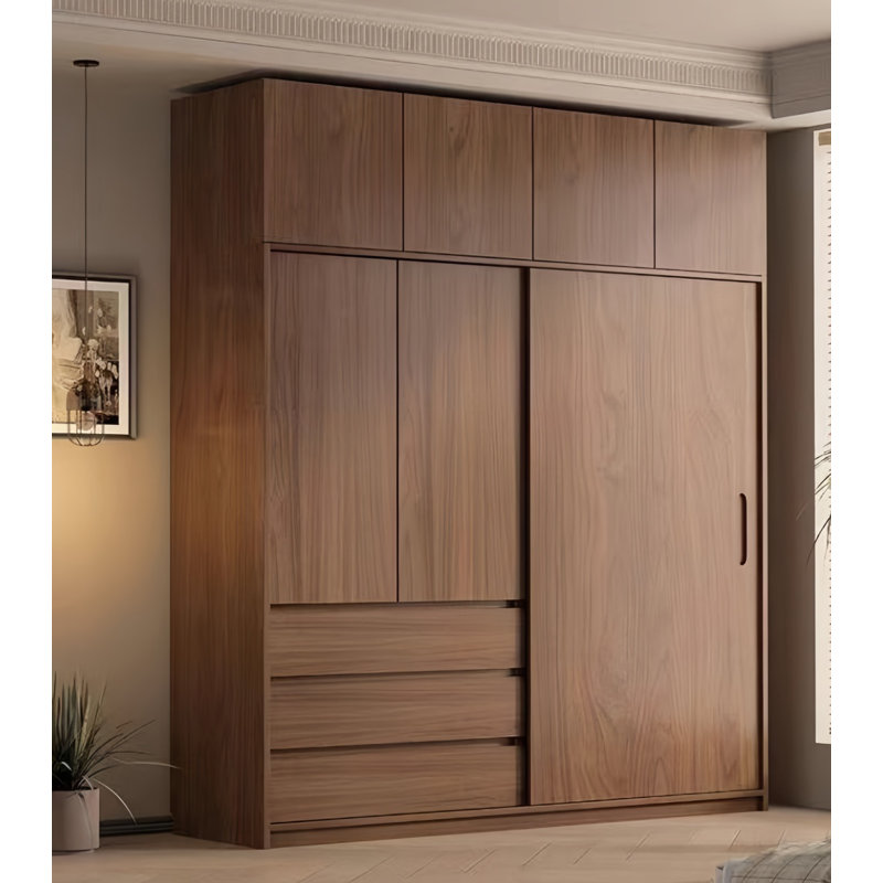 Garde-robe simple foncé classique, H 101,57 po x l 62,99 po x P 23,62 po