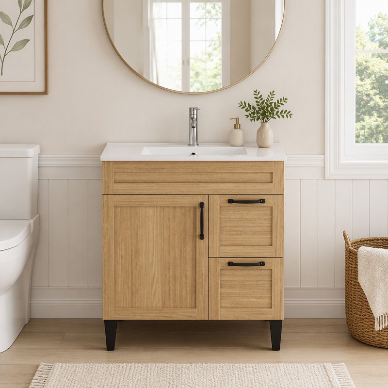 Freestanding Standard With Ceramic Top, 31.5