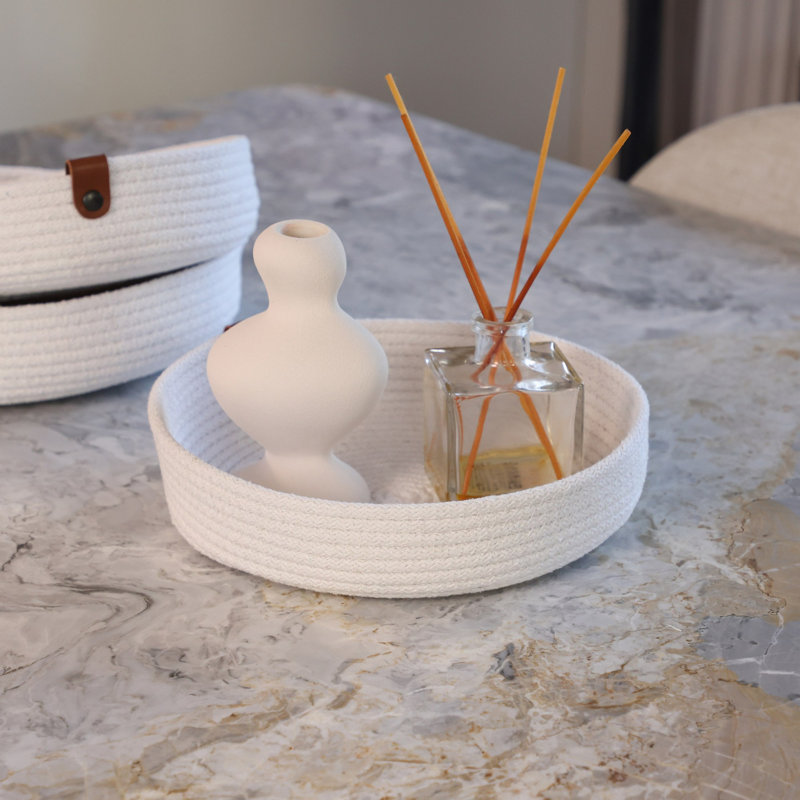 Raneem Cotton Tray, Ecru