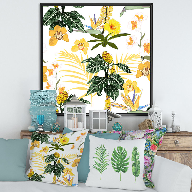 «Of Beautiful Flowers», impression sur toile, H 36 po x l 36 po x 1,5 po, Cadre flottant noir
