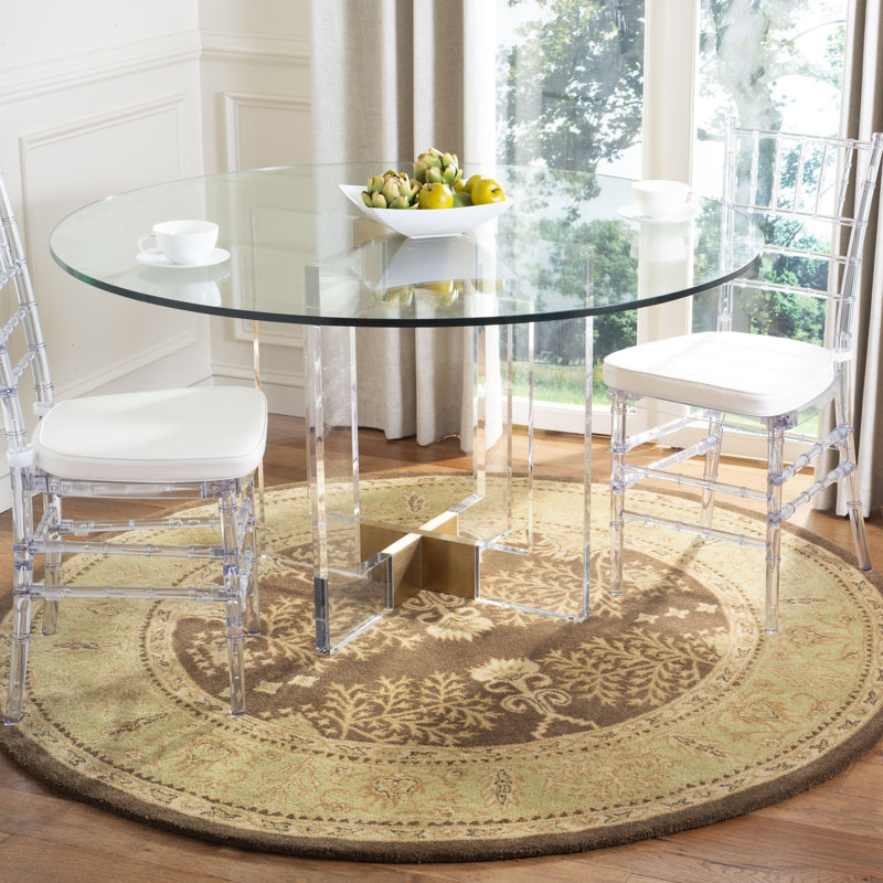 Molter Bergama Hand Tufted Wool Oriental Rug, Round 4'