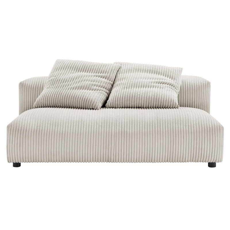 Solace Modular Upholstered Armless Loveseat, Almond Corduroy
