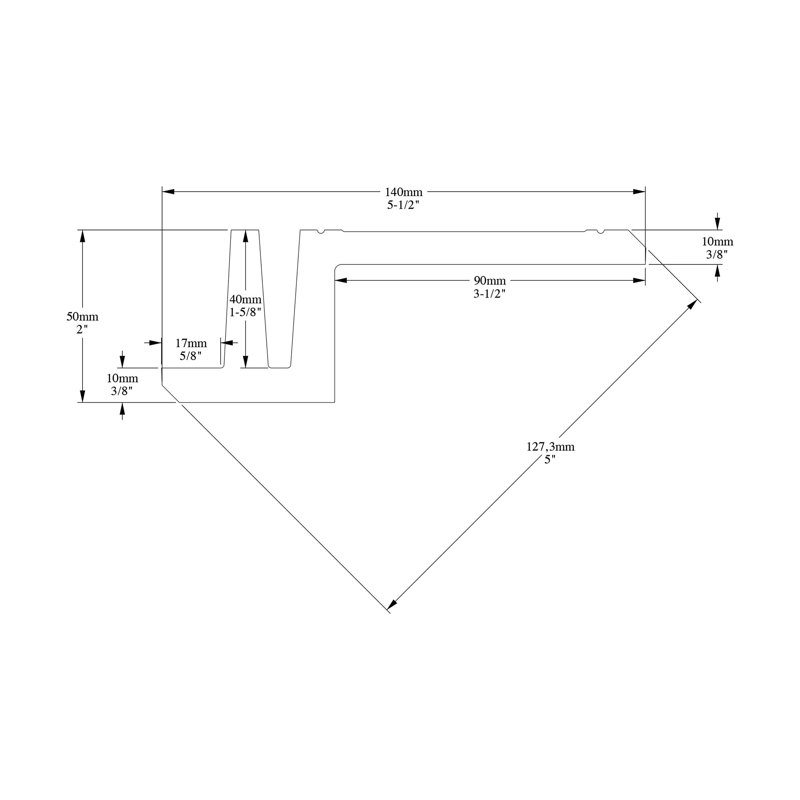 Moulure couronnée en polyuréthane blanc apprêté 5-1 / 2 po x 2 po x 78-3 / 4 po, Paquet de 1