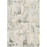 Abstract Machine Made Power Loomed Polyester Area Rug in Olive/Aqua/Beige