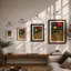 Leopard And Blooms Art Deco - Print-804698261-804698263