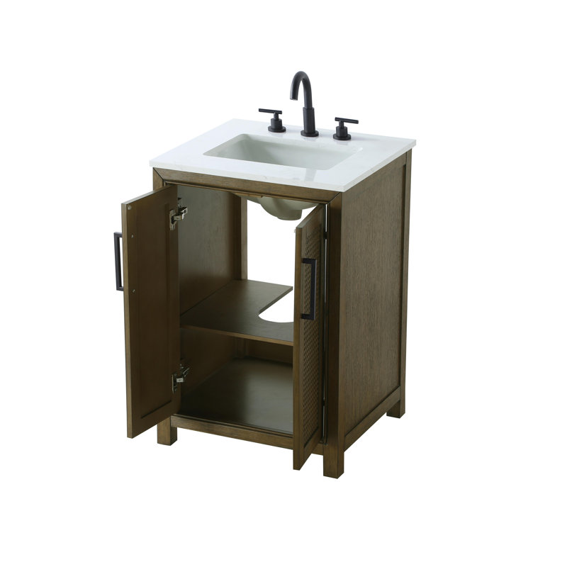 24 inch Single Bathroom Vanity, Hazel Oak