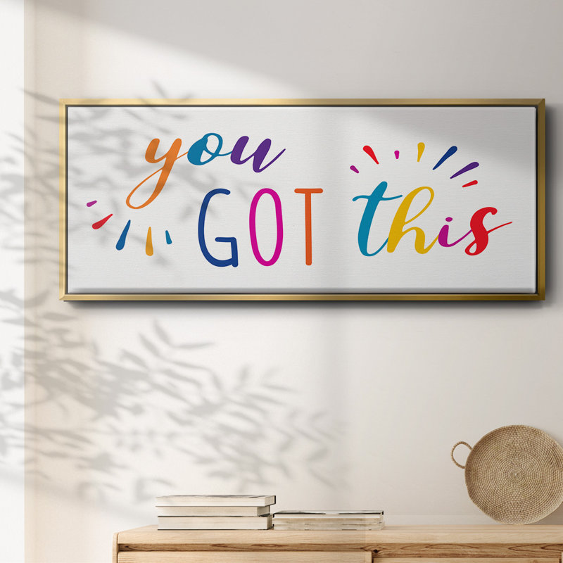 Rainbow Got This- Framed Canvas, 12" H x 30" W