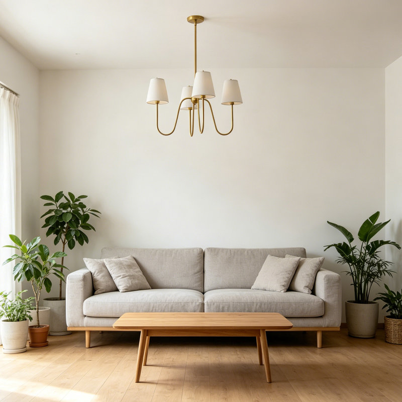 Lustre en tissu 27 po, Gold
