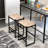 Set Of 2 Backless Bar Stools With Woven Paper Rope Seat
