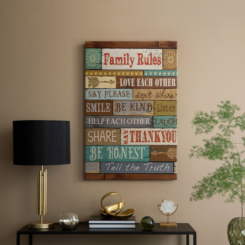 Family Rules -Gallery Enveloppé Cavas, H 48 po x l 32 po
