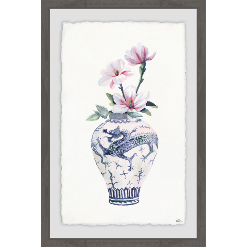 Porcelain Dragon 1 Piece Single Picture Frame Painting, 91 cm H x 61 cm W x 4 cm D