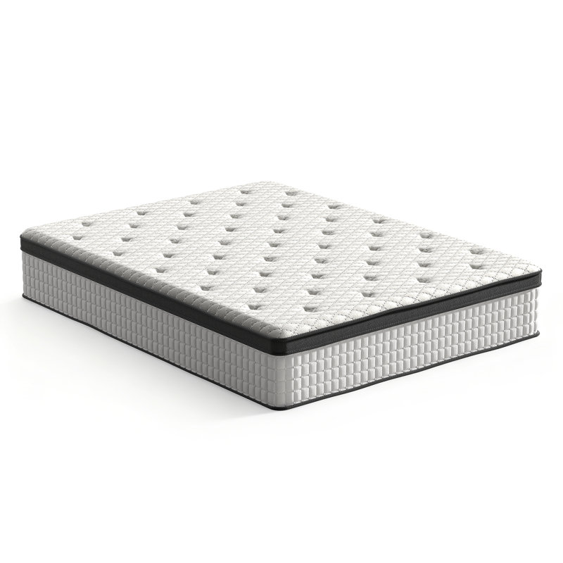 Selip 12" Medium-Firm Cooling Gel Hybrid Mattress, Ice-Silk Cover & Pocket Springs For Zero-Disturbance Sleep, Certipur-US & OEKO-TEX Certified