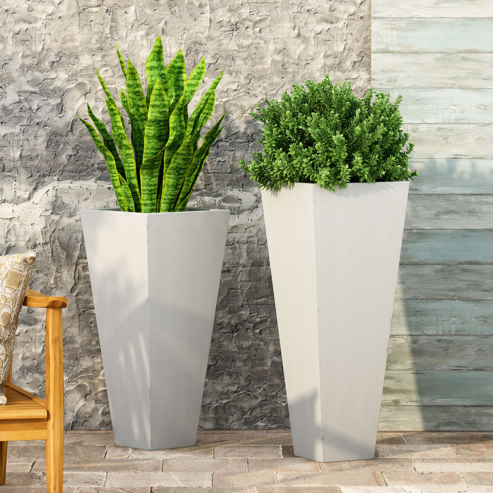 Devi 13" Pot Planter, Matte White, 1