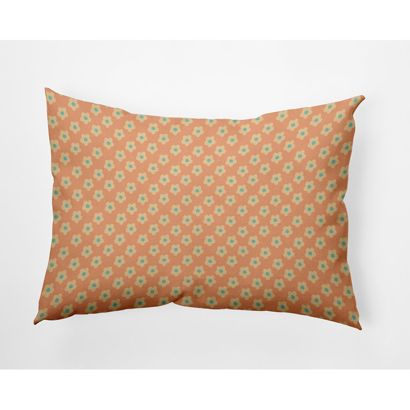 Coussin décoratif Flower Power PF1614OR29YE32, H 14 po x l 20 po, Rectangulaire