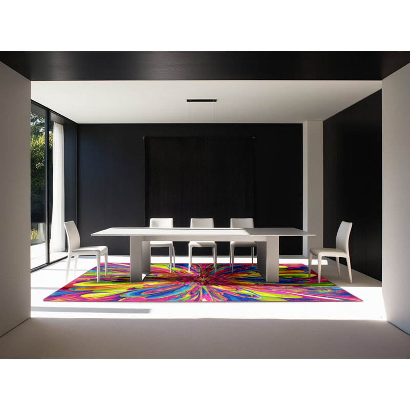 Spectrum Swirl Rug, Rectangle 3' x 5'