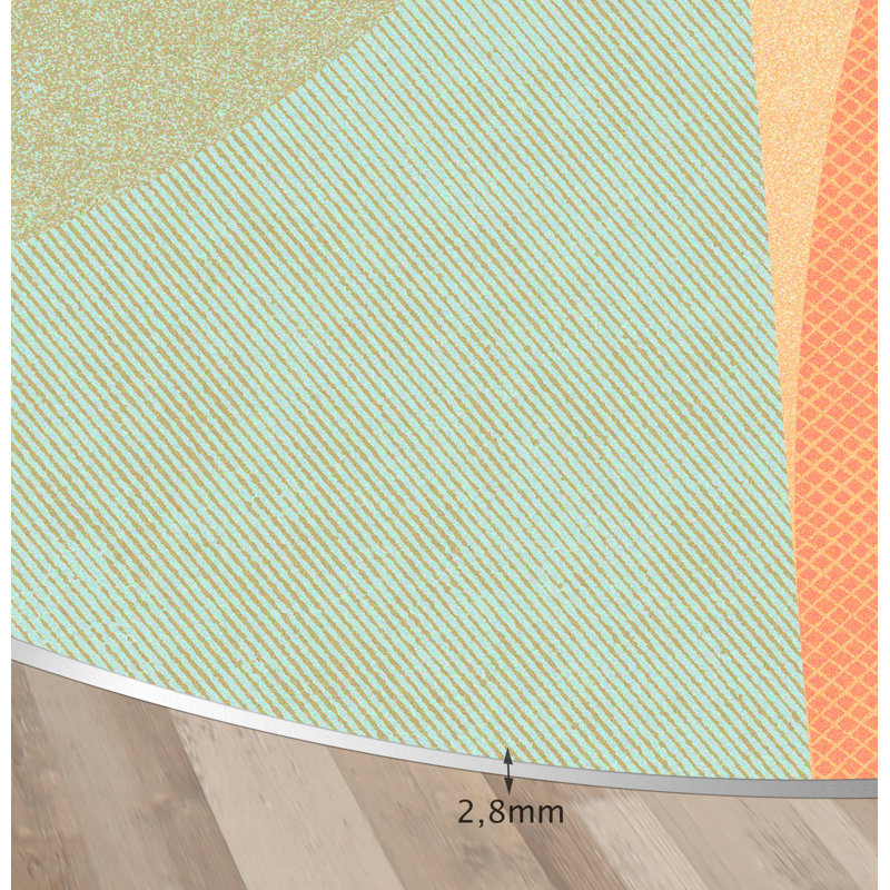 Burtt Vinyl Machine Printed Area Rug, Round 4'11.1"
