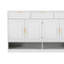 Buffet Farmhouse avec 3 tiroirs et 4 portes, buffet de rangement multifonctionnel de 59,1 po avec tablette réglable et compartiments de rangement ouverts, blanc-1695146868