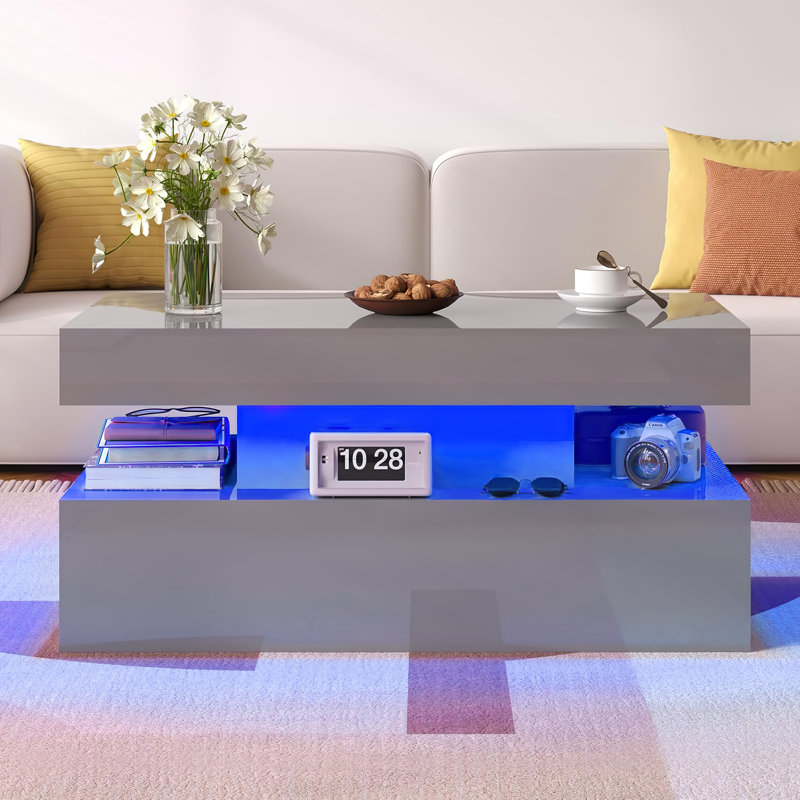 Coffee Table with Storage, Grey