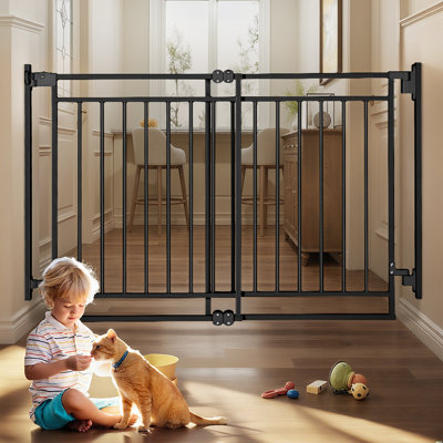 Barrière de sécurité sans barre inférieure, barrière de sécurité réglable pour bébé 27,5 à 43 po, barrière pour animaux