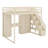 Multifunctional Loft Bed Featuring Built-In Stair Storage, Vanity Desk, Wardrobe, USB Ports & LED Lights-557326915