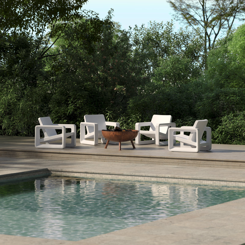 Deck Outdoor Lounge Chair, Highcloud White