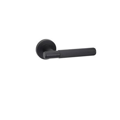  1 Set Linear T-Bar Euro Lock Door Handle Set in Matt Black Finish with 70mm Barrell Key and Ball Bearing Hinges