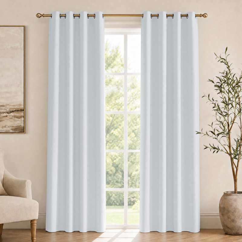 Blackout Curtains for Bedroom/Living Room Parkview Room Darkening Grommet Modern Drapes (Set of 2), 52" W x 84" L