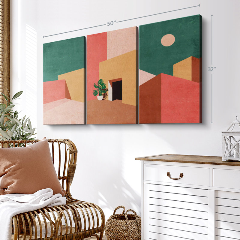 Architecture «Abstract Summer Home Canvas Print» sur, H 32 po x l 50 po x P 1,25 po