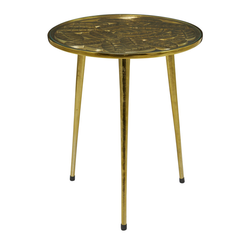 Ellyot Glass Top End Table, Gold