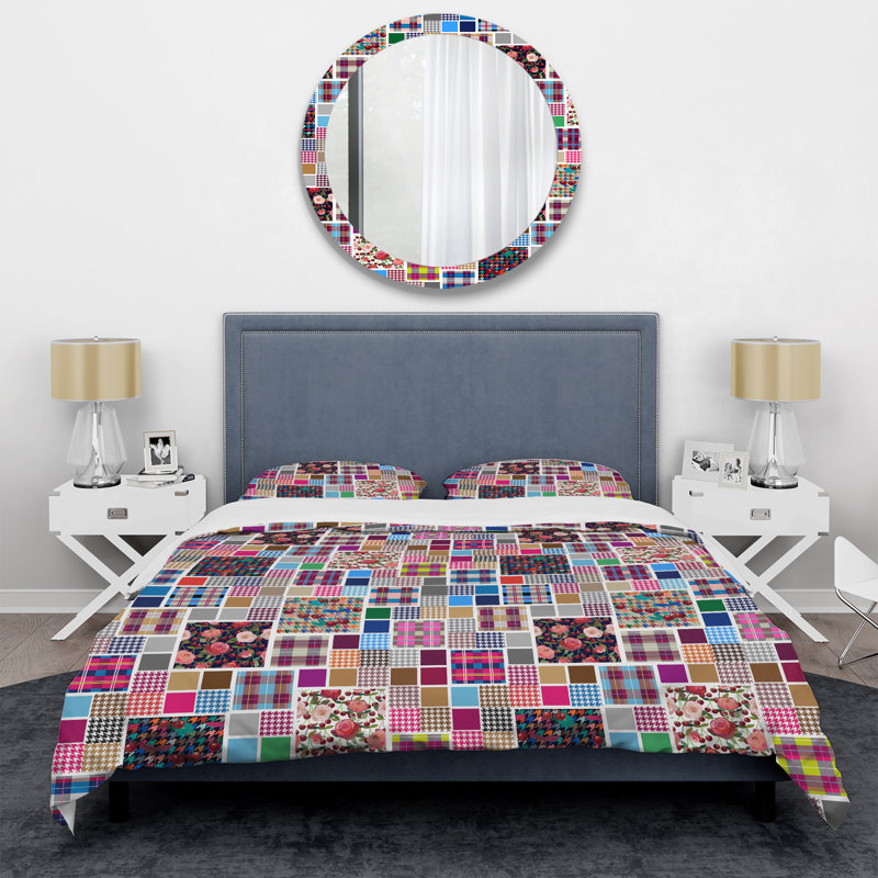 Ensemble de housse de couette multicolore, Housse de couette pour grand lit et 2 taies décor