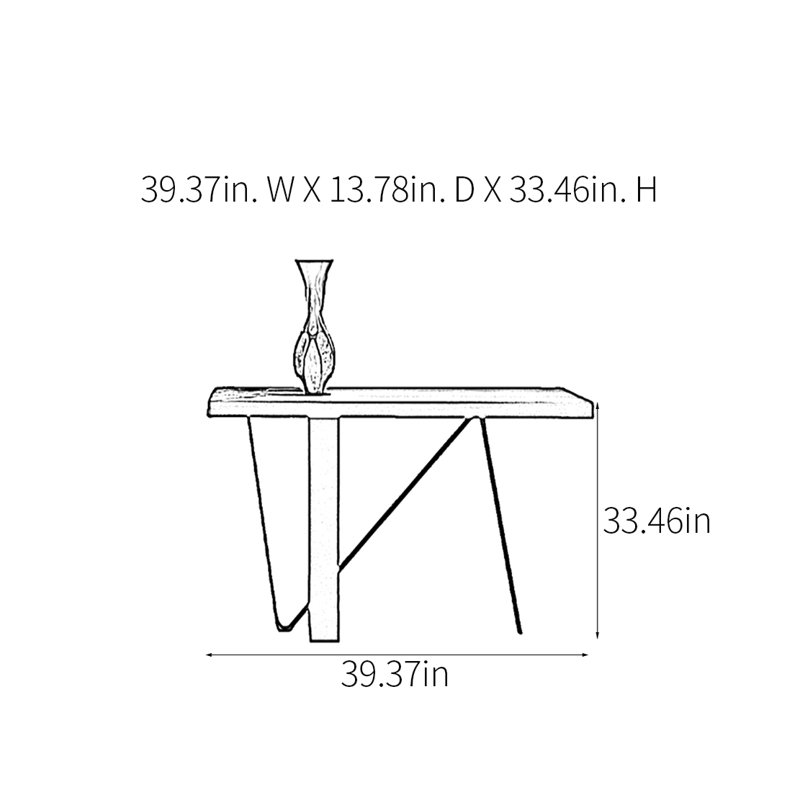 Console Modern Minimalist Art, H 33,46 po x l 39,37 po x P 13,78 po