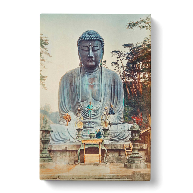 Bronze Buddha At Kamakura by Kazumasa Ogawa - Wrapped Canvas Painting, 60cm H x 40cm W x 3cm D
