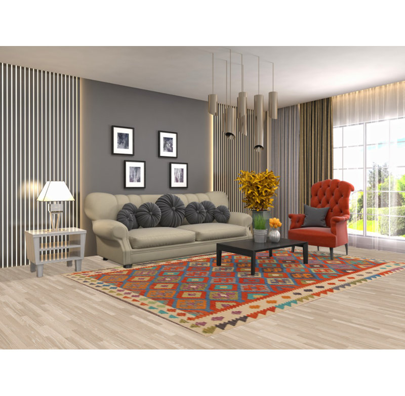 Tapis en laine Kilim 7 x 7