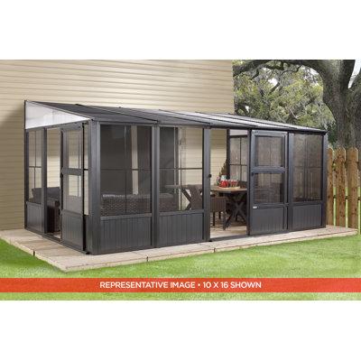 Charleston Wall Solarium 10 Ft. W x 10 Ft. D Metal Patio Gazebo