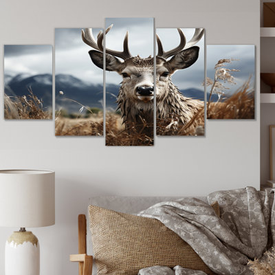 Ensemble de décorations murales cerfs, photographie monochrome III - animaux