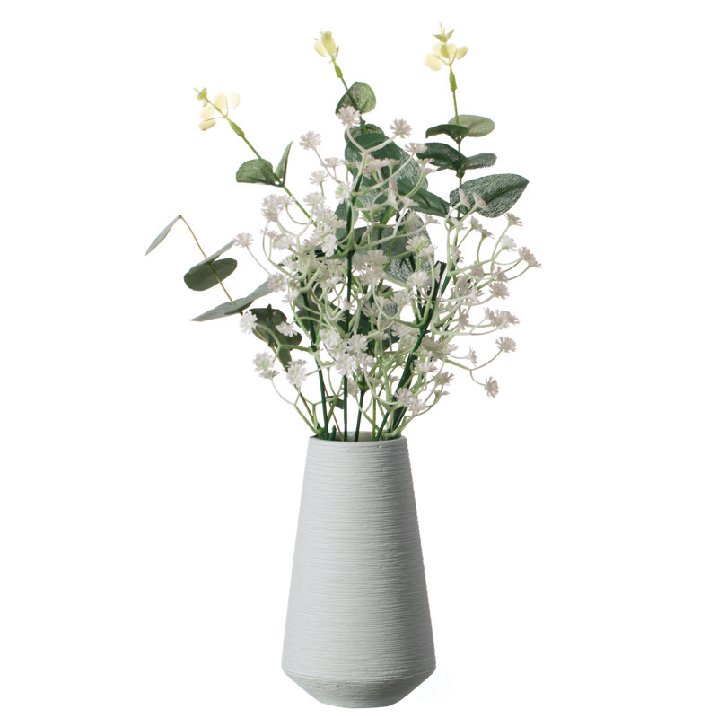 Vase de table en céramique 10 "H, Vert, H 5,50 po x l 2,75 po x P 2,75 po