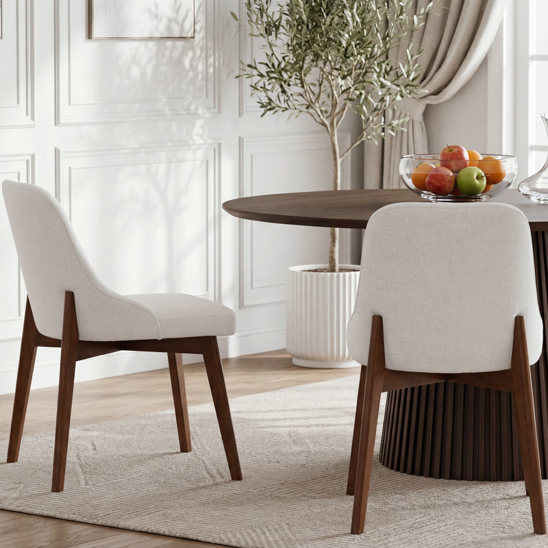 Chaise d'appoint rembourrée en bois massif H 32,7 po, Blanc