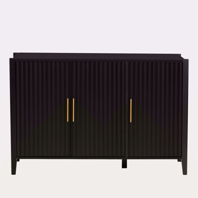 Armoire de rangement à trois portes avec poignées en métal, idéale pour les couloirs, les entrées, les salons et les salles d'étude