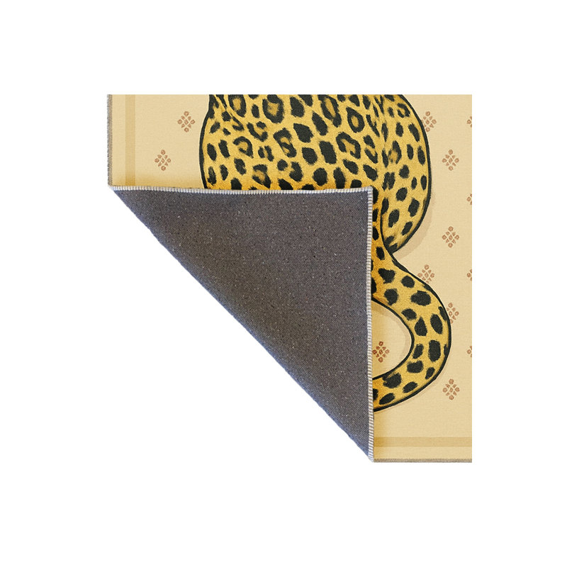 Tapis beige tissé à imprimé tigre Mosso, 3'3" x 4'11"
