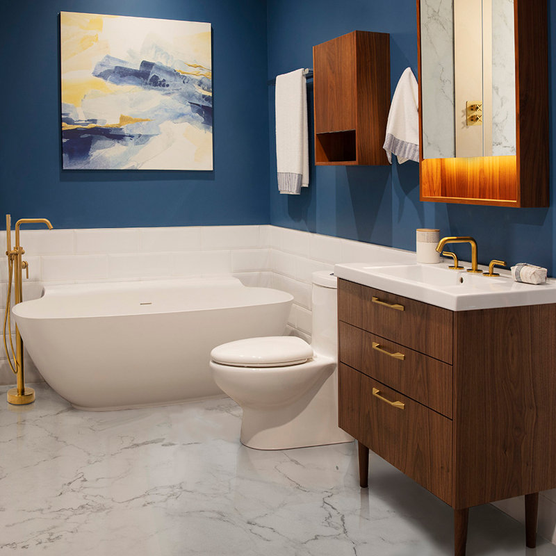 Sottile 62.38'' L Freestanding Soaking Bathtub, Matte White