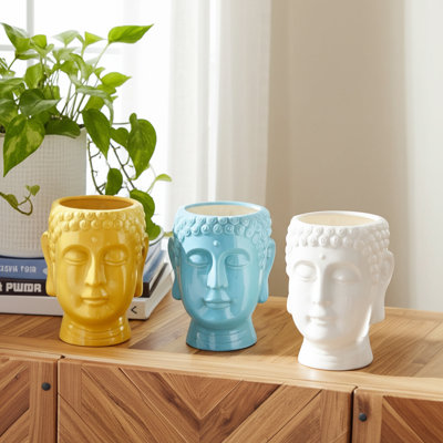 S/3 Buddha Citronella Candle, 8.5" Multi 40Oz