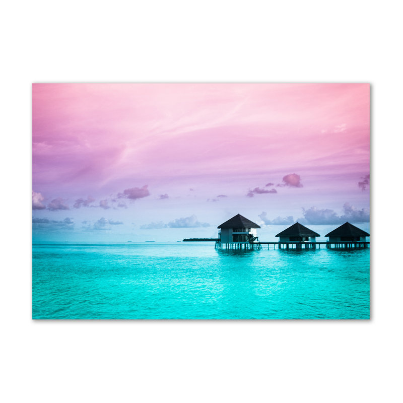 Bungalows Above The Water - Wrapped Canvas Print