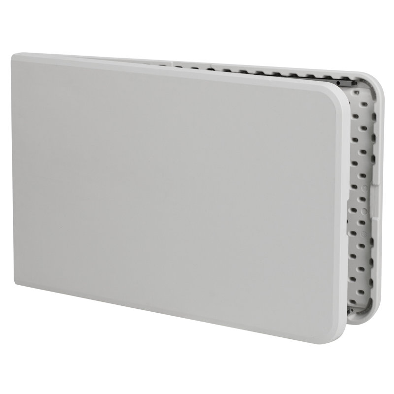Kathryn 8-Foot Gray Metal and White Plastic Folding Table