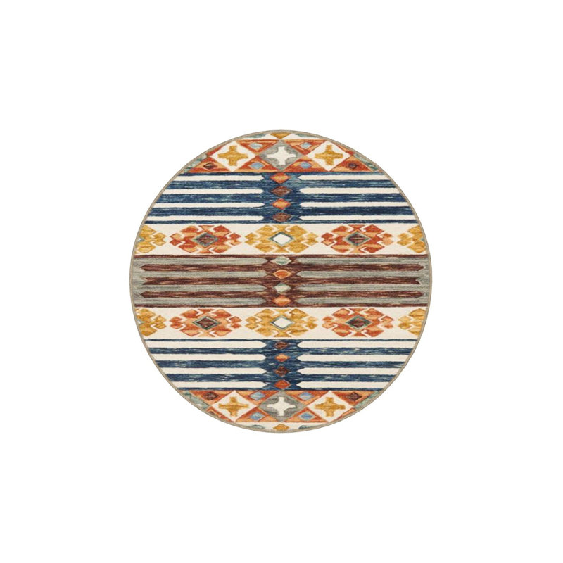 Tapis tissé à motif de triangles orange, Sous-tapis rectangulaire de 3 pi 3 po x 4 pi 11 po
