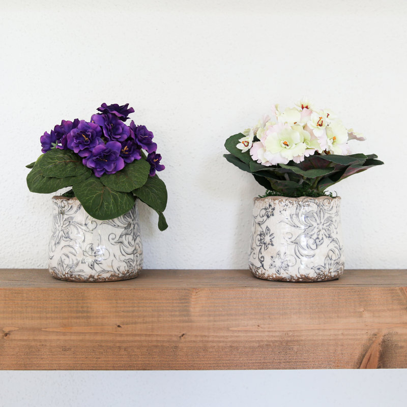 Amatury 8'' Faux Foliage Plant in Ceramic Vase